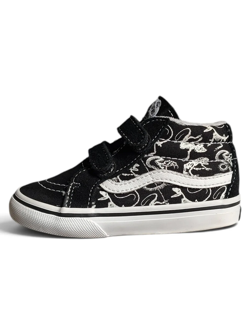 Vans Toddler Sk8-Mid Reissue V Glow Dino Skeleton Sneakers Black Size 8T
